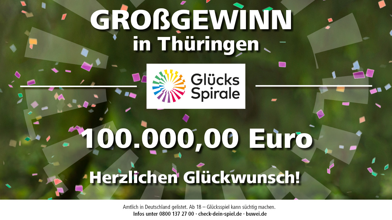 Unsere aktuelle Gewinnermeldung